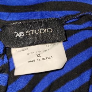 Long blue and black stripped skirt